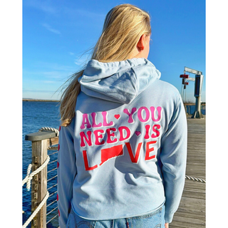 Cropped All You Need Is Love Hoodie