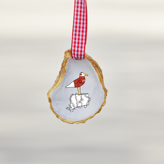 Connecticut Seagull Oyster Shell Ornament