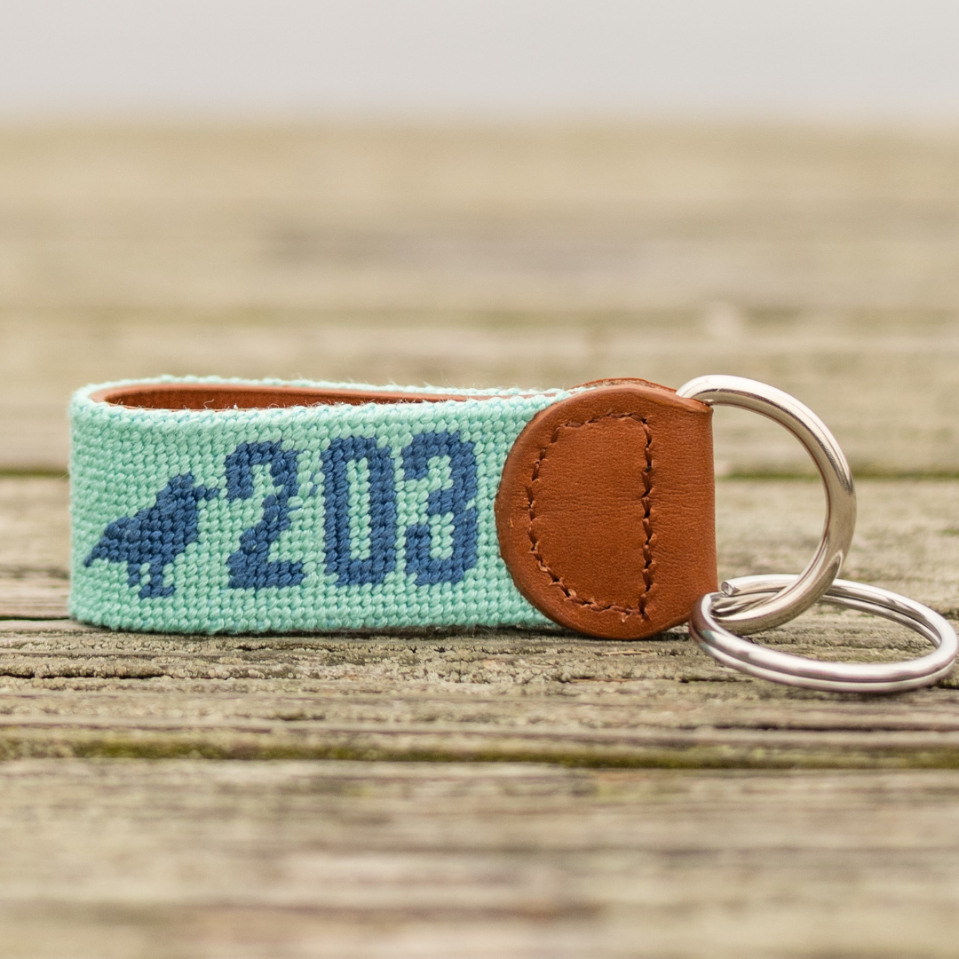 Connecticut Needle Point Key Chain – The Two Oh Three Connecticut Needle Point Key Chain – The Two Oh Three