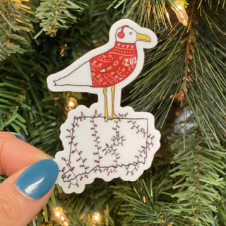 Holiday Seagull Sticker
