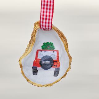 Holiday Jeep Oyster Shell Ornament