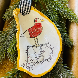 Connecticut Seagull Oyster Shell Ornament
